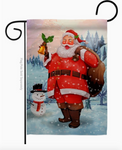 Joyful Santa Garden Flag -  13 x 18.5 in - double-sided