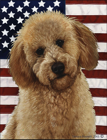 Labradoodle Blonde True Blue Flag- 12 x 17 in Double-sided Poly
