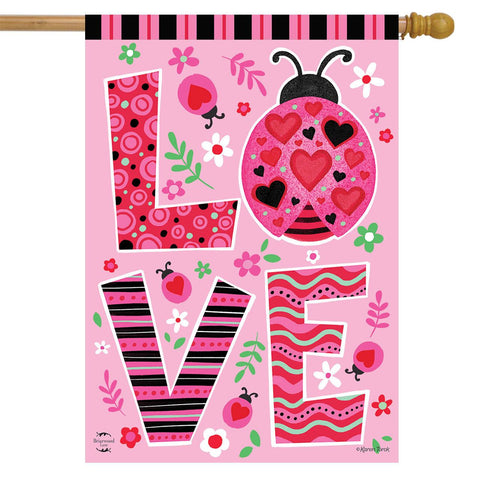 Ladybug Love Flag - double-sided - 28 x 40 in - arrives approx 1/17