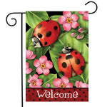 Ladybugs on Leaves Flag - 12.5 x 18 in