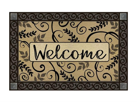 Leafy Scroll Welcome MatMate® - 18 x 30 in