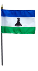 Lesotho Stick Flag - 4 x 6 in (bases sold separately)