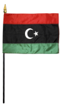 Libya Stick Flag - 4 x 6 in (bases sold separately)