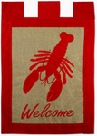 Lobster Burlap Flag - double-sided - 13 x 18.5 in