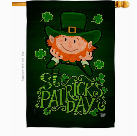 Lucky Leprechaun Flag - double-sided - 28 x 40 in