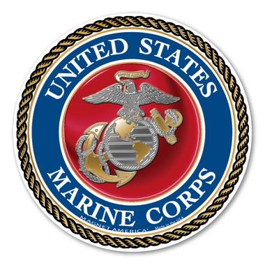 Magnet - USMC - Marine Corp - 2.5 in circle