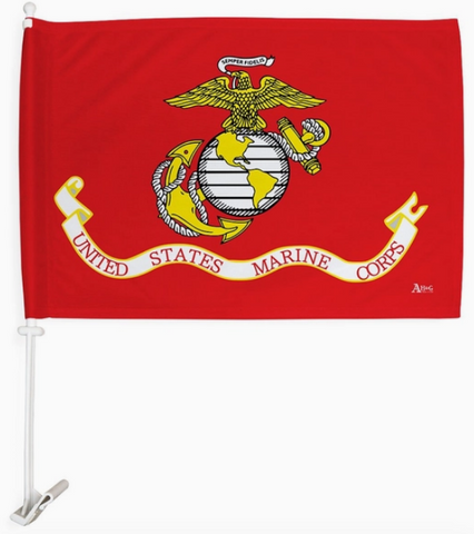 Marine Corps Car Flag - double-sided - 12 x 18 in