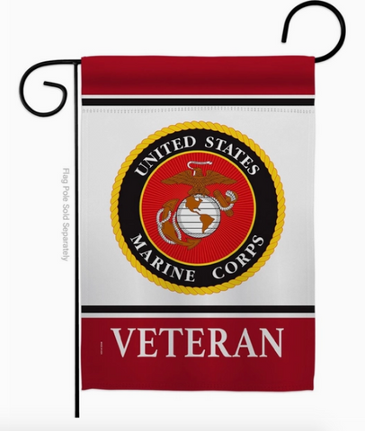 Marine Corps Veteran Garden Flag - 13 x 18.5 in D/S