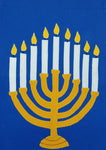 Menorah Flag on Royal Blue - 12 x 18 in