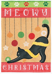 Meowy Christmas Appl'd Flag - double-sided - 13 x 18 in