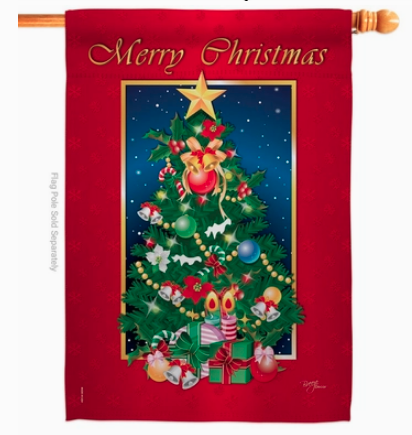 Merry Christmas Wintertime Flag - double-sided - 28x40 in