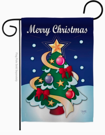Merry Christmas Wintertime Garden Flag - double-sided - 12.5 x 18 in