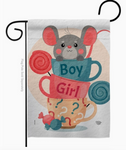 Mousy Boy Girl New Born Flag - double-sided - 13 x 18.5 in