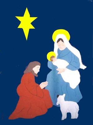 Nativity Flag on Navy - 3 x 4.5 ft