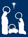 Nativity Silhouette Flag on Navy - 3 x 4.5 ft