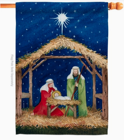 Nativity of Jesus Flag - double-sided - 28 x 40 in