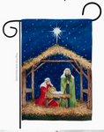 Nativity of Jesus Garden Flag -  12.5 x 18 in - double-sided