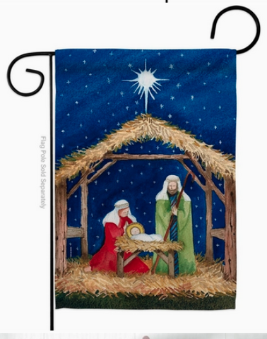 Nativity of Jesus Garden Flag -  12.5 x 18 in - double-sided