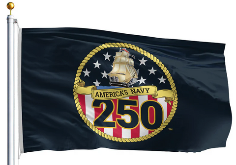 Navy 250 Anniversary - Nylon - 3 x 5 ft