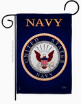 Navy Garden Flag - double-sided - 13 x 18.5 in