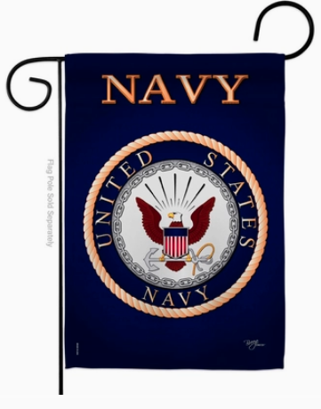 Navy Garden Flag - double-sided - 13 x 18.5 in