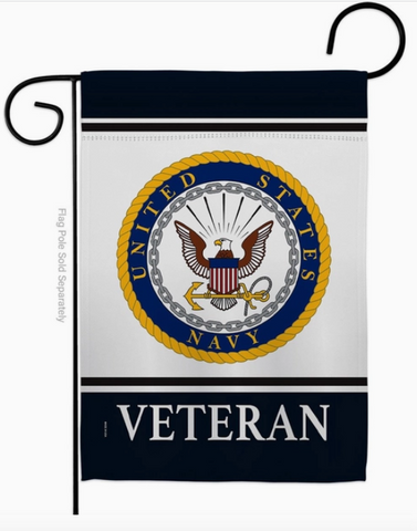 Navy Veteran Garden Flag - double-sided - 13 x 18.5 in