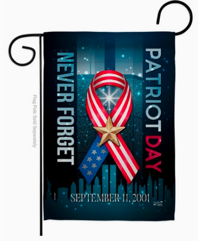 Never Forget Patriot Day Flag - double-sided - 13 x 18.5 in