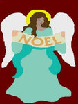 Noel Angel Flag on Burgundy - 3 x 4.5 ft