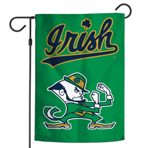 Notre Dame - 12.5 x 18 in Garden Flag Green Leprechaun Fan