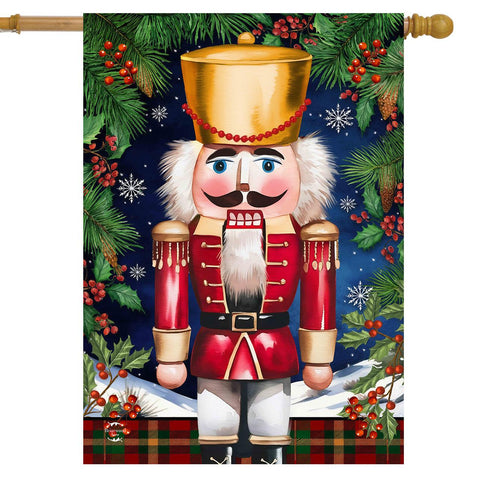 Wooden Nutcracker Flag - 28 x 40 in