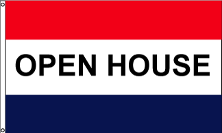 OPEN HOUSE Flag - Nylon with Grommets - 3 x 5 ft