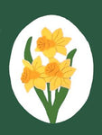 Daffodils in Oval Flag on Hunter w White Oval- 12 x 18 in