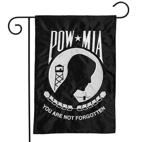 POW Flag Appliqued/Embroidered Flag - 12.5 x 18 in double-sided