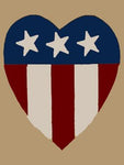 Patriotic Heart  Flag on Khaki - 12 x 18 in