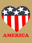 Patriotic Heart  Flag on Khaki - 3 x 4.5 ft