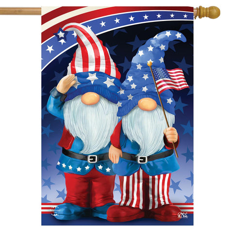 Patriotic Gnomes Flag - 28 x 40 in