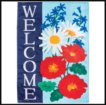 Patriotic Welcome Flag - 12.5x 18 in - double-sided