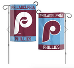 Phillies - 12.5 x 18 in Garden Flag - double-sided - Cooperstown(Blue/Burgundy)
