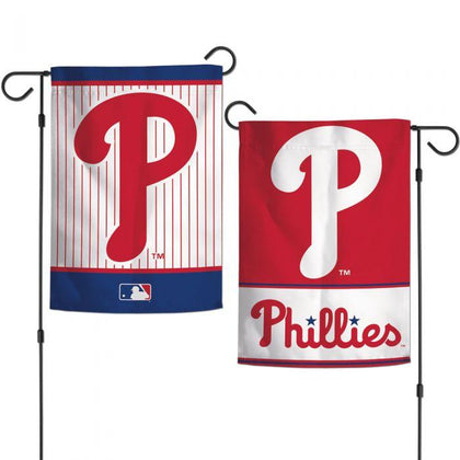 Phillies - 12.5 x 18 in Garden Flag - Pin Stripe - double-sided