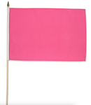 Solid Pink Stick Flag - 12 x 18 in
