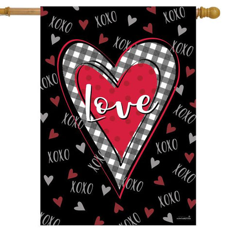 Plaid Heart House Flag- 28 X 40 in - arrives approx 1/17