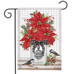 Poinsettia Jar Flag - 12.5 x 18 in