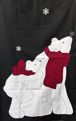 Polar Bears Flag on Black - 28 x 40 in