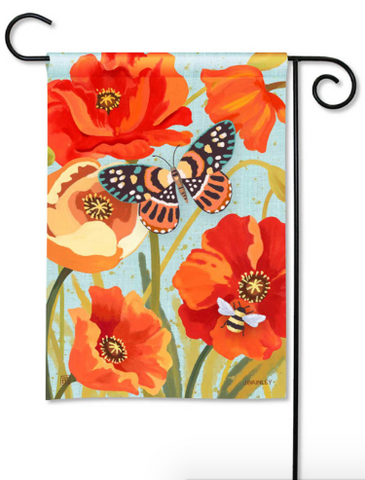 Poppy Buttterfly BreezeArt® Flag - 12.5 x 18 in