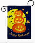 Pumpkin Trio Flag - double-sided - 13 x 18.5 in