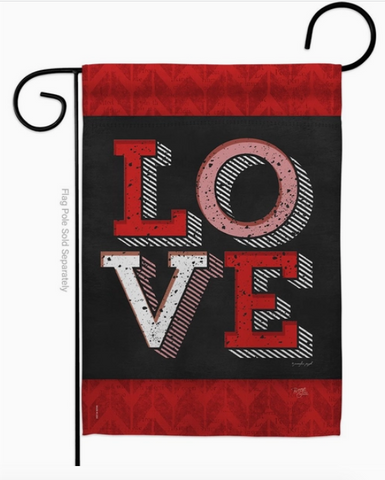 Red Love Flag - double-sided - 13 x 18.5 in