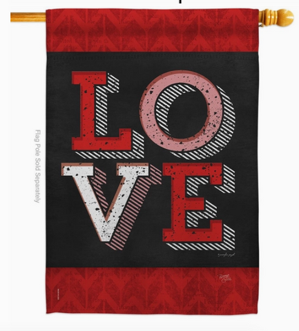 Red Love Flag - double-sided - 28 x 40 in