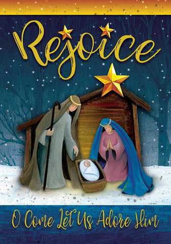 Rejoice Manger Flag - 28 x 40 in Double-sided