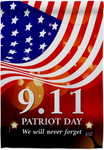 Remember 9-11 Americana Flag - double-sided - 13 x 18.5 in