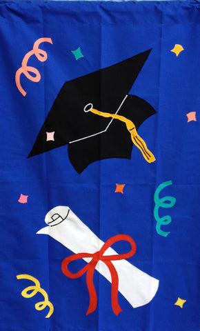 Graduation II Flag on Royal - 3 x 4.5 ft